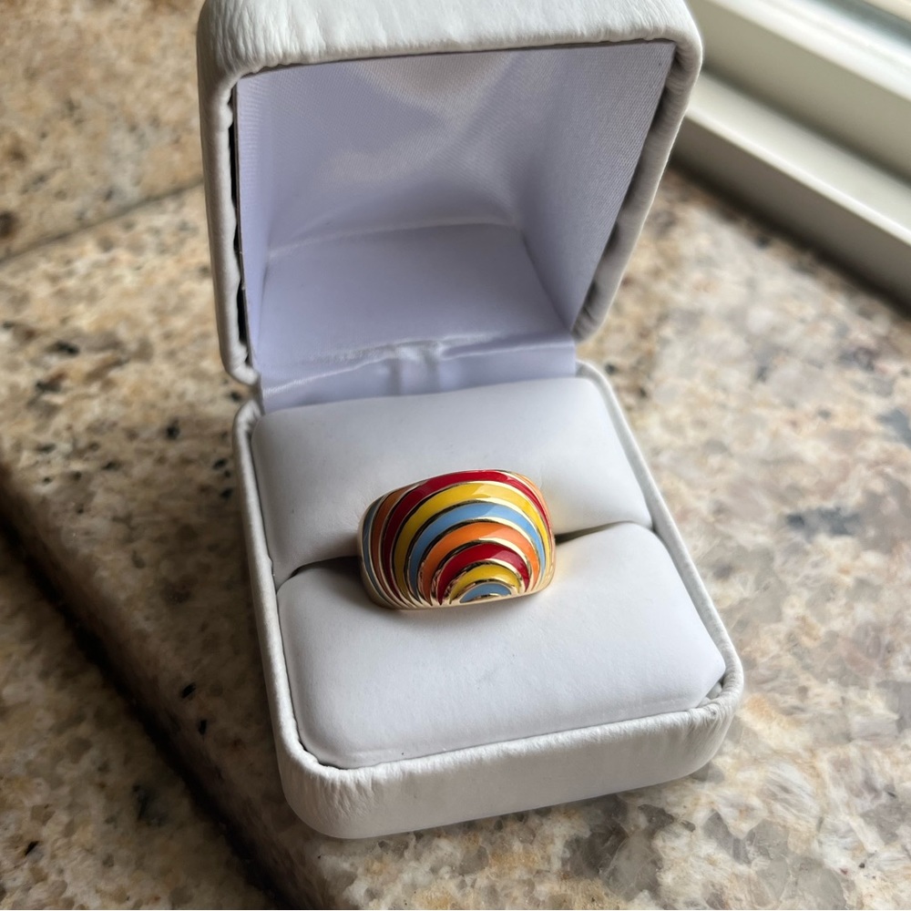 Enameled Rainbow Ring